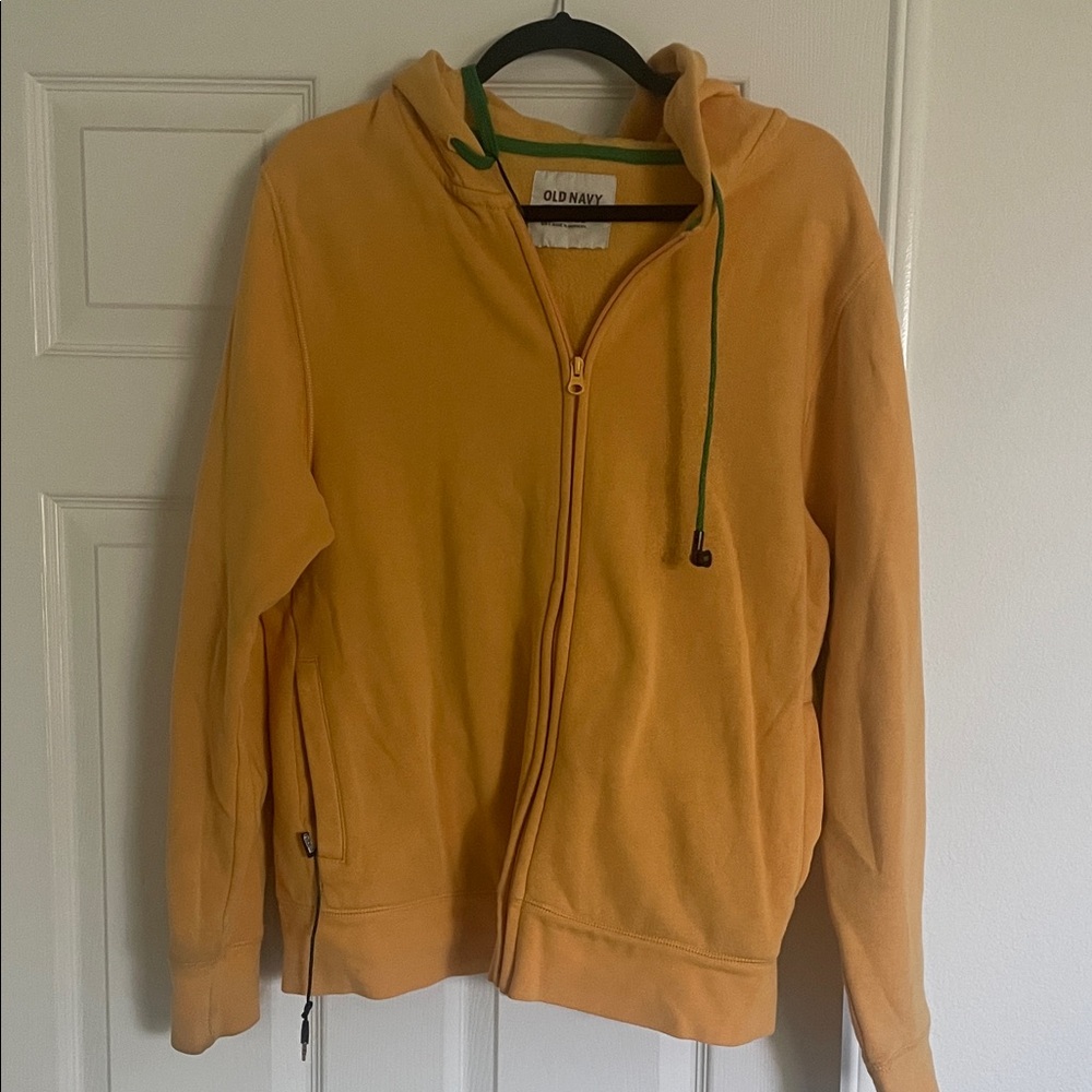 Old Navy Mustard Yellow Hoodie with Green Accents